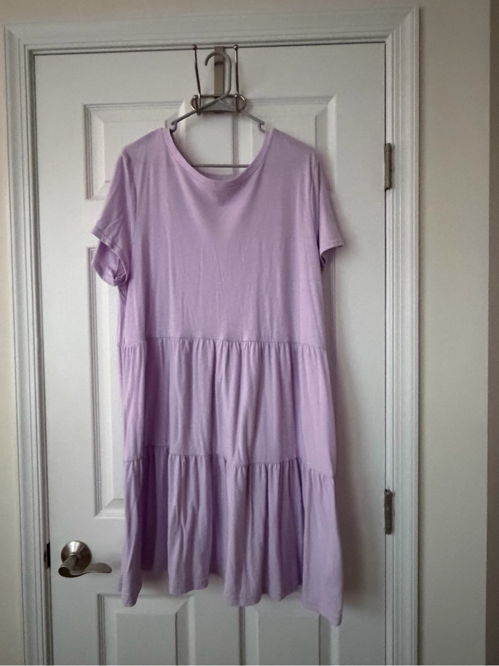 GAP Lilac Tiered Short Sleeve Dress